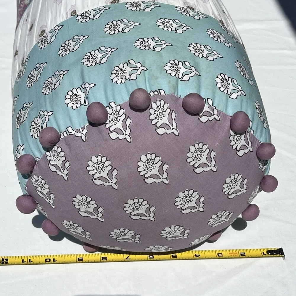 Pottery Barn Kids Pillow Cotton Sofa Chair Bed Lumbar Body 10x31 Floral Lavender